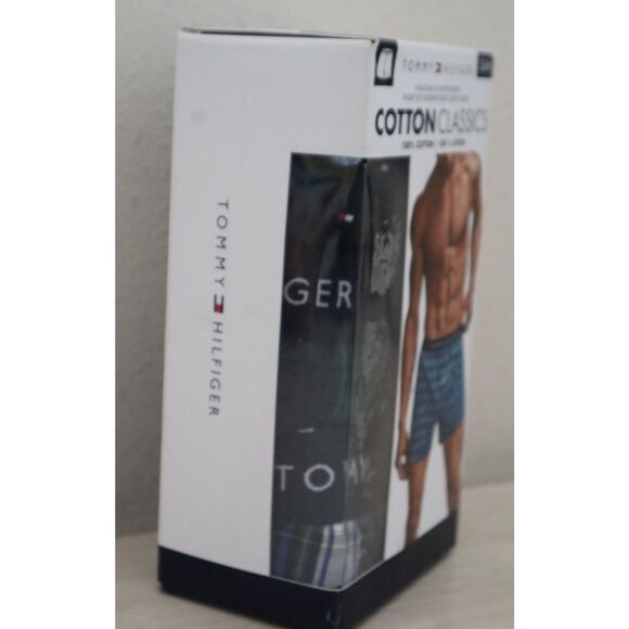 Tommy Hilfiger Men's Sz L Multi Plaid 3-Pk Slim Fit Cotton Classics Woven Boxers - Picture 3 of 6